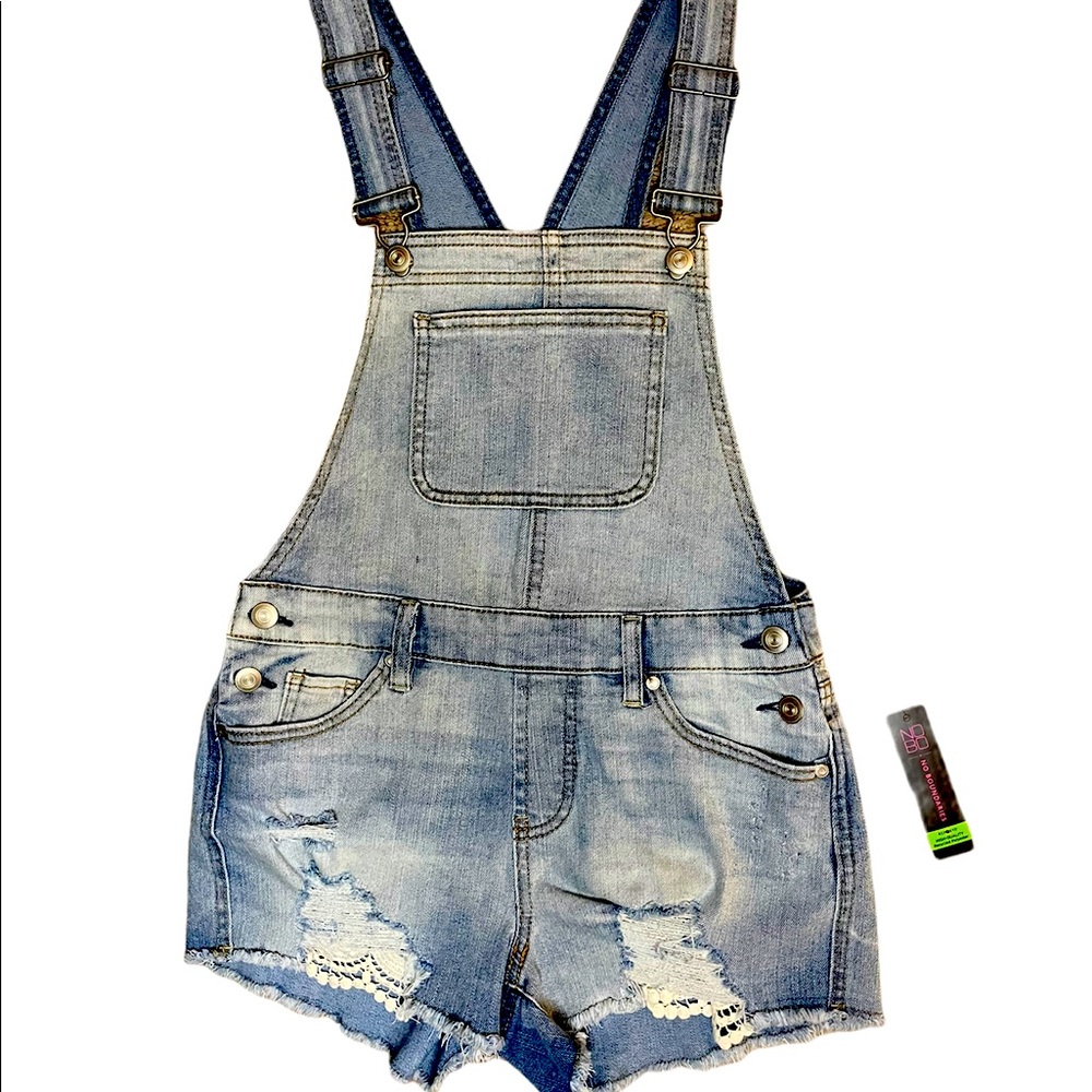 Denim Short overalls Juniors Size S(3-5) Distress